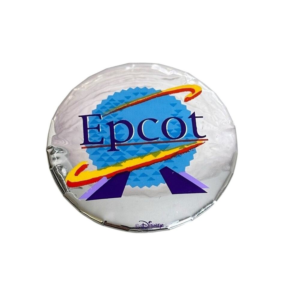 Epcot Center Metal Pinback BUTTON Pin 1990s Vintage Disney Epcot Ball